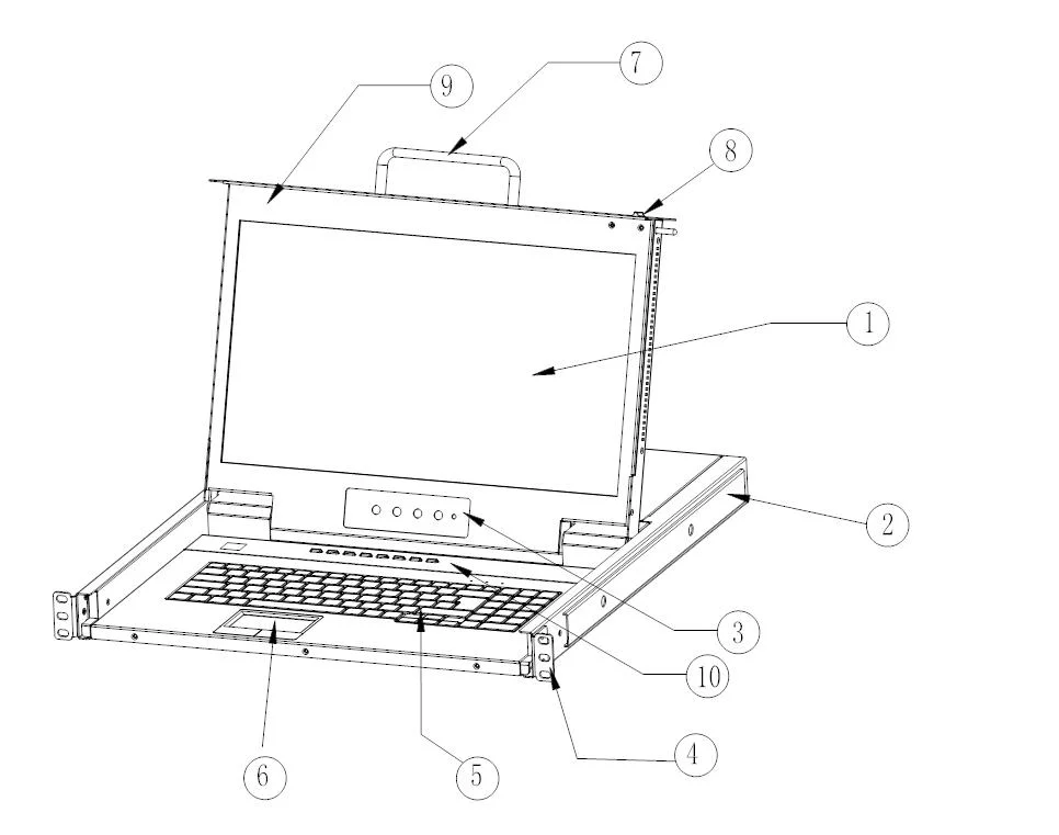 Ht1708 Kvm for Easy-to-Use Switching Through Ui Interface, Hotkeys and Buttons